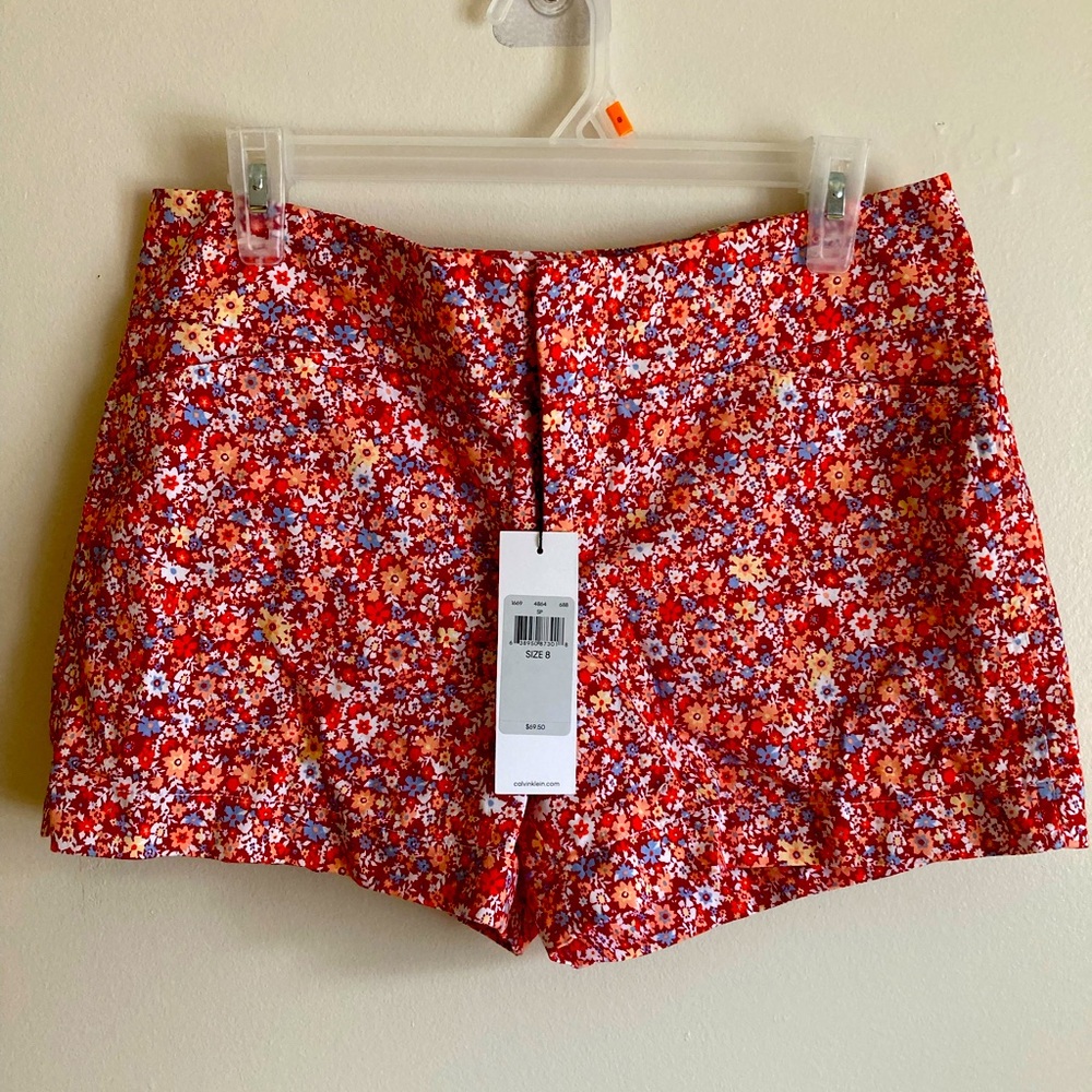 Calvin Klein Floral Print Shorts Women’s US 8 *NWT*